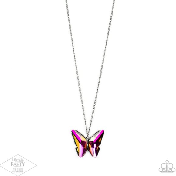 Oil Spill Butterfly necklace - Picture 1 of 2